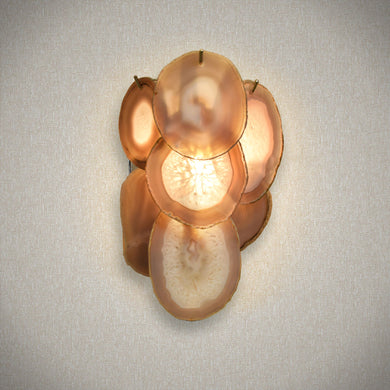 Camille brazilian agate cast wall sconce lighting  cafe au lait color 