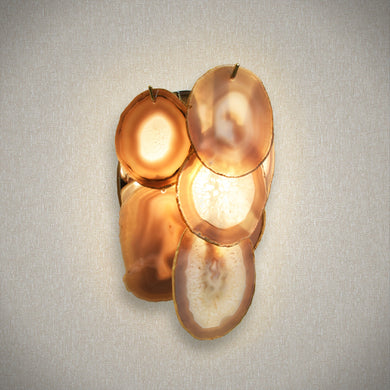 Camille brazilian agate cast wall sconce lighting cream cafe au lait color 