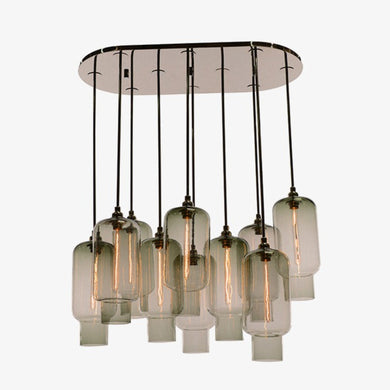 Luxe Sorbonne modern glass cylinder pendant dining chandelier 