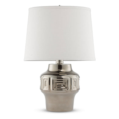 modern mid-century table lamp made in platinum  ceramic