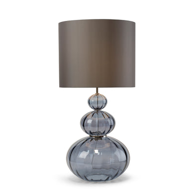 Maggie May hand blown ribbed glass table lamp in smoked color 