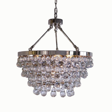 Arabelle Modern luxury chandelier lighting with layers of bubble venetian cristale glass hanging in seven layers and 20 inches across