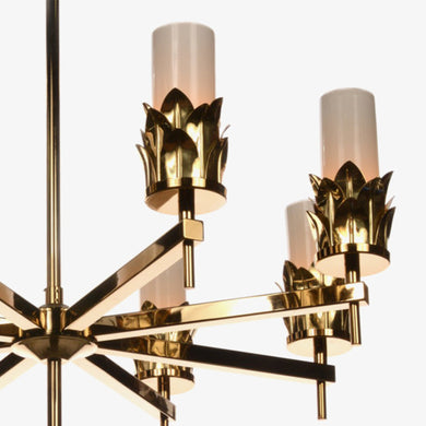 GIO Medici Single Tier 8 Arm Leaf Chandelier