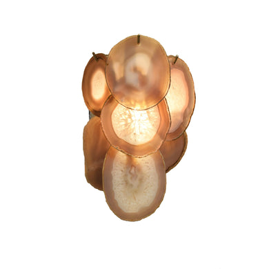 Camille brazilian agate cast wall sconce lighting creme cafe au lait color 