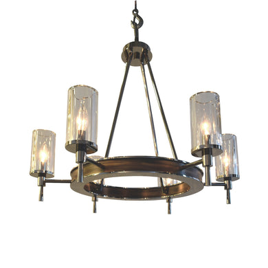 Fiammi single tier chandelier with 6 glass shades by luxe lighring