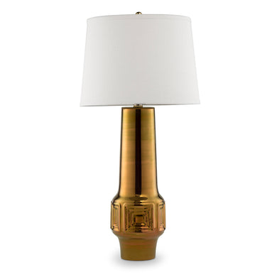 Del Rey artistic modern mid-century ceramic gold table lamp made in smoked gold ceramic