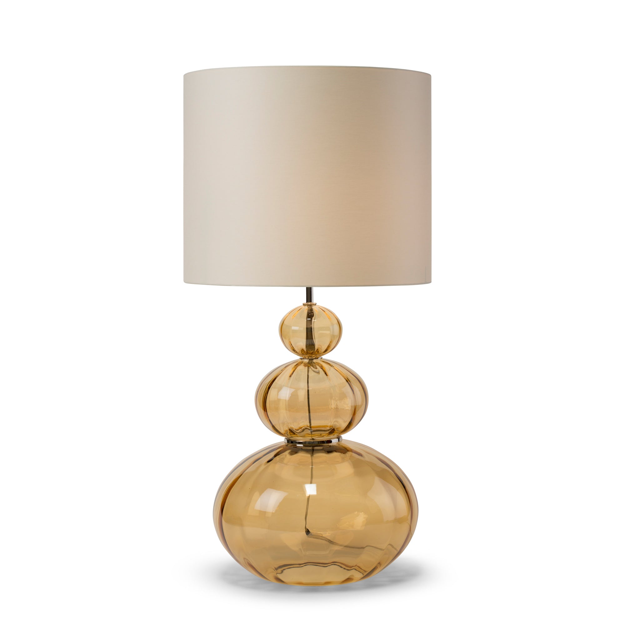 MAGGIE MAY Hand Blown Ribbed Glass Table Lamp