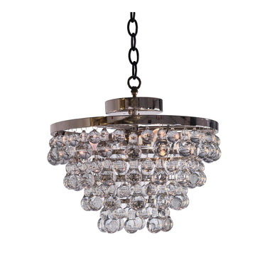 Luxe Arabelle Modern luxury Chandelier Lighting with layers of bubble venetian cristale glass hanging in seven layers and 17 inches across