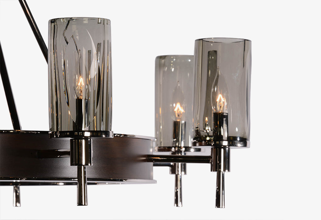 FIAMMI Single Tier Flame Shade Chandelier 40