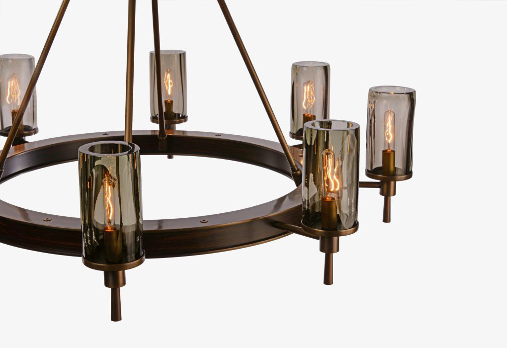 FIAMMI Single Tier Flame Shade Chandelier 40