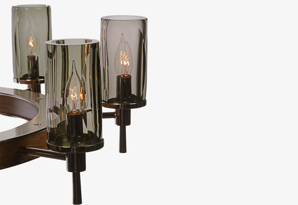 FIAMMI Single Tier Flame Shade Chandelier 40