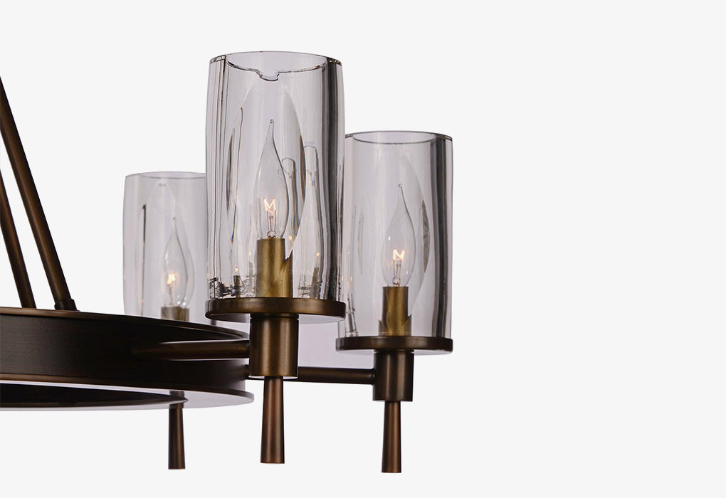 FIAMMI Single Tier Flame Shade Chandelier 40