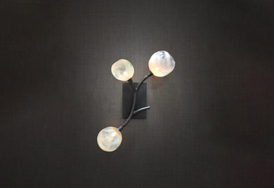 Lucia modern wall sconce with three glass lights on branches